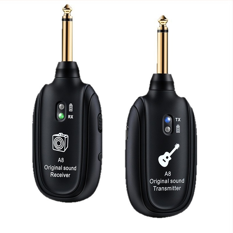 Transmițător-receptor wireless pentru chitară electrică și bas | Model A-8 | Carcasă ABS | Ambalaj din carton