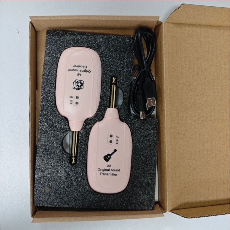 Transmițător-receptor wireless pentru chitară electrică și bas | Model A-8 | Carcasă ABS | Ambalaj din carton