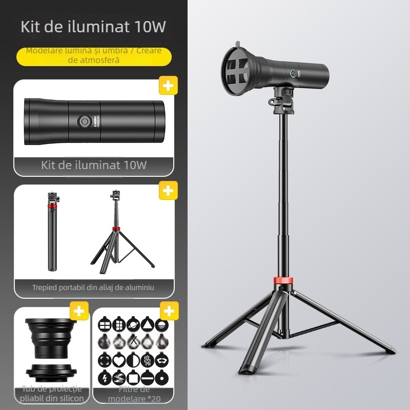 Lumină de umplere mini pentru streaming live Yu guang, 10W, Type-C 5V-2A, 5500–5600K, iluminare LED portabil