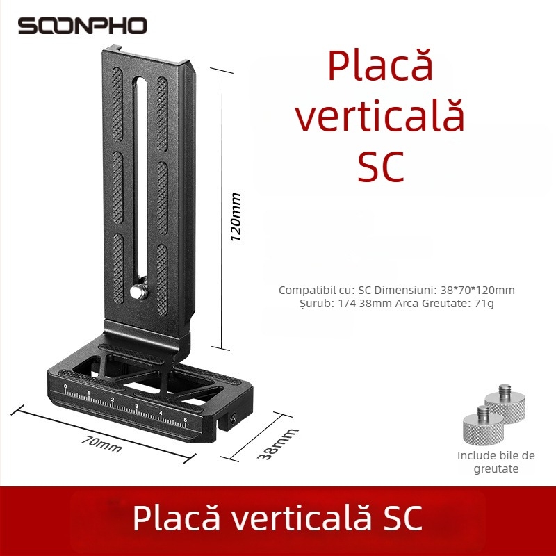 Placă verticală de cameră de tip L — tip: Photography screws, material: aliaj de aluminiu, marcă: Other