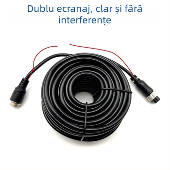 Cablu de extensie video pentru oglinda retrovizoare auto, cu patru canale și conector de tip avion, izolație PVC, ROHS certificat, pentru audio și video