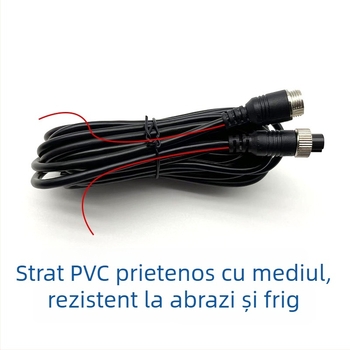 Cablu de extensie video pentru oglinda retrovizoare auto, cu patru canale și conector de tip avion, izolație PVC, ROHS certificat, pentru audio și video