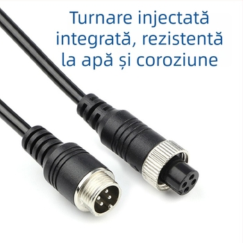 Cablu de extensie video pentru oglinda retrovizoare auto, cu patru canale și conector de tip avion, izolație PVC, ROHS certificat, pentru audio și video