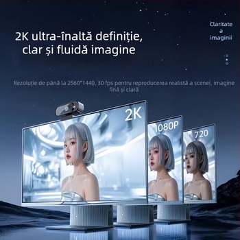 Cameră PTZ HD pentru desktop, cu senzor de 8MP, USB 2.0, microfon încorporat, fără driver, pentru cursuri online și streaming în direct
