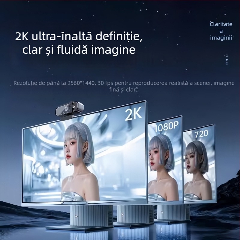 Cameră PTZ HD pentru desktop, cu senzor de 8MP, USB 2.0, microfon încorporat, fără driver, pentru cursuri online și streaming în direct