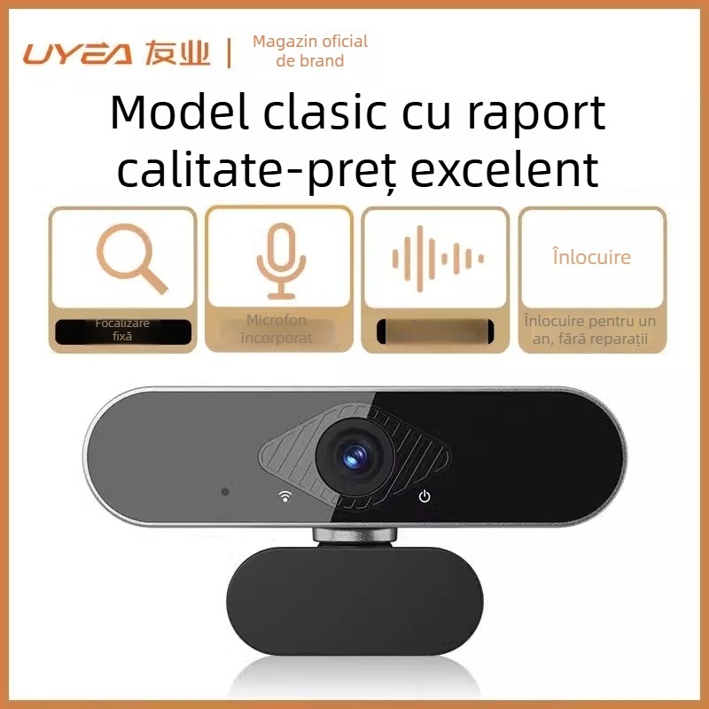 Cameră PTZ HD pentru desktop, cu senzor de 8MP, USB 2.0, microfon încorporat, fără driver, pentru cursuri online și streaming în direct