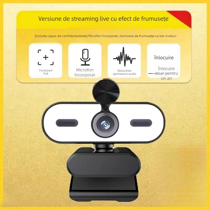 Cameră PTZ HD pentru desktop, cu senzor de 8MP, USB 2.0, microfon încorporat, fără driver, pentru cursuri online și streaming în direct