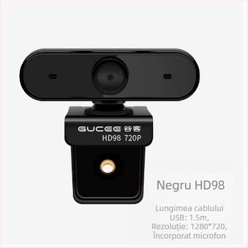 Camera web HD cu microfon încorporat, senzor de 8 MP, rezoluție 640x480, 30 FPS, USB, fără driver