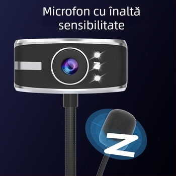 Webcam HD pentru PC desktop și notebook, cu senzor de 12 MP, interfață IEEE 1394, stabilizare electronică a imaginii