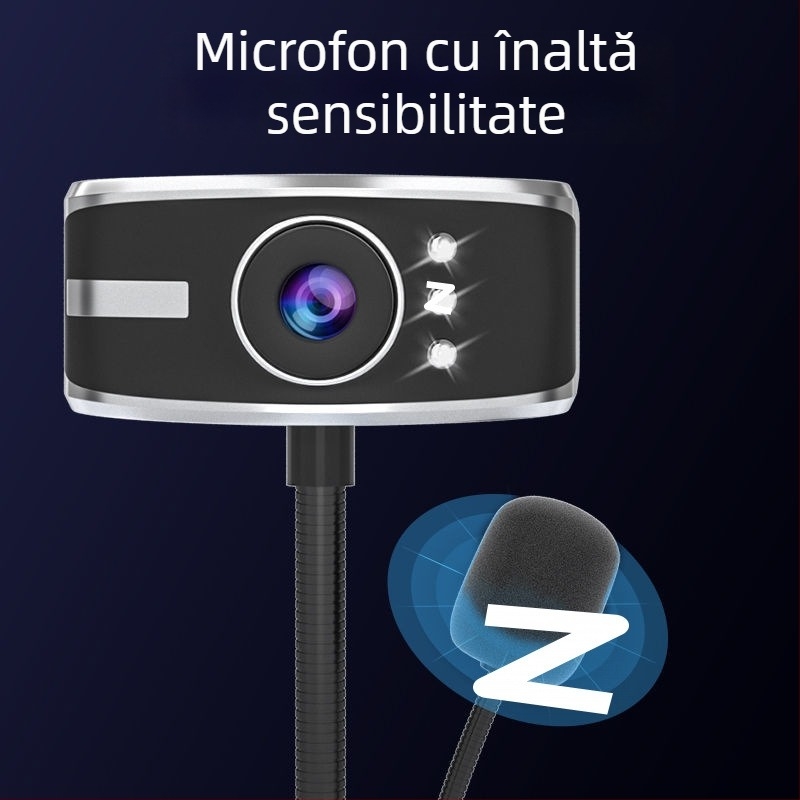 Webcam HD pentru PC desktop și notebook, cu senzor de 12 MP, interfață IEEE 1394, stabilizare electronică a imaginii