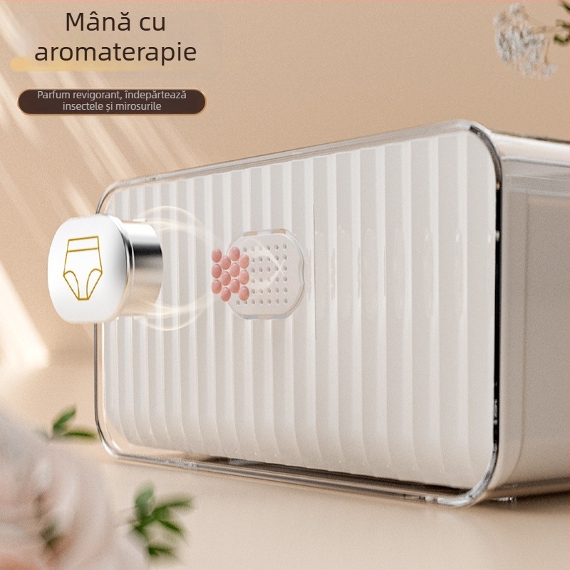 Cutie de depozitare pentru lenjerie, organizator cu compartimente tip sertar și capac, material PP, model 639-640-641, pentru lenjerie, șosete și bijuterii