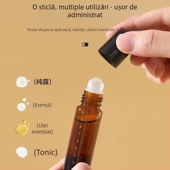 Pengyi sticlă de sticlă cu roller, protejată de lumină, pentru uleiuri esențiale, conținut net 10, portabil