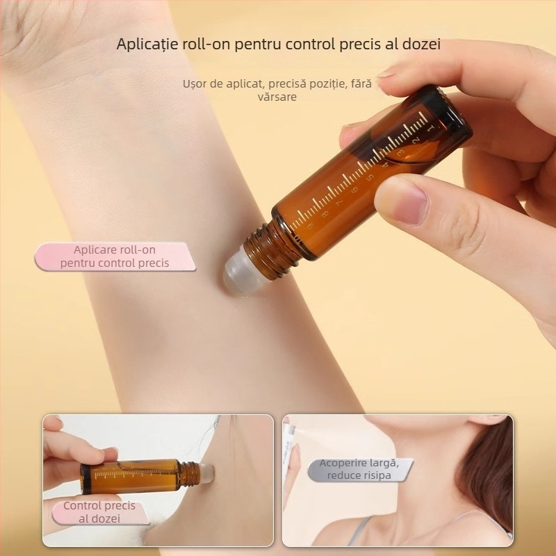 Pengyi sticlă de sticlă cu roller, protejată de lumină, pentru uleiuri esențiale, conținut net 10, portabil