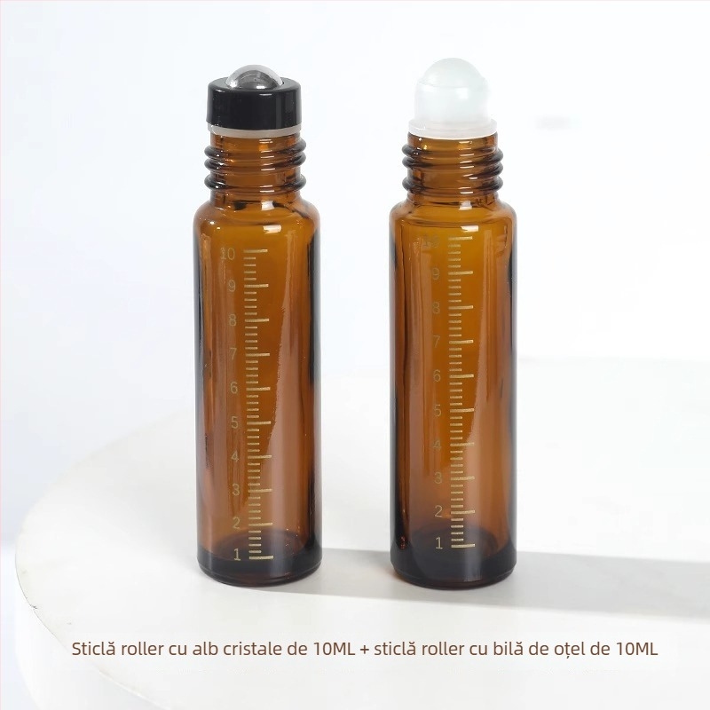 Pengyi sticlă de sticlă cu roller, protejată de lumină, pentru uleiuri esențiale, conținut net 10, portabil