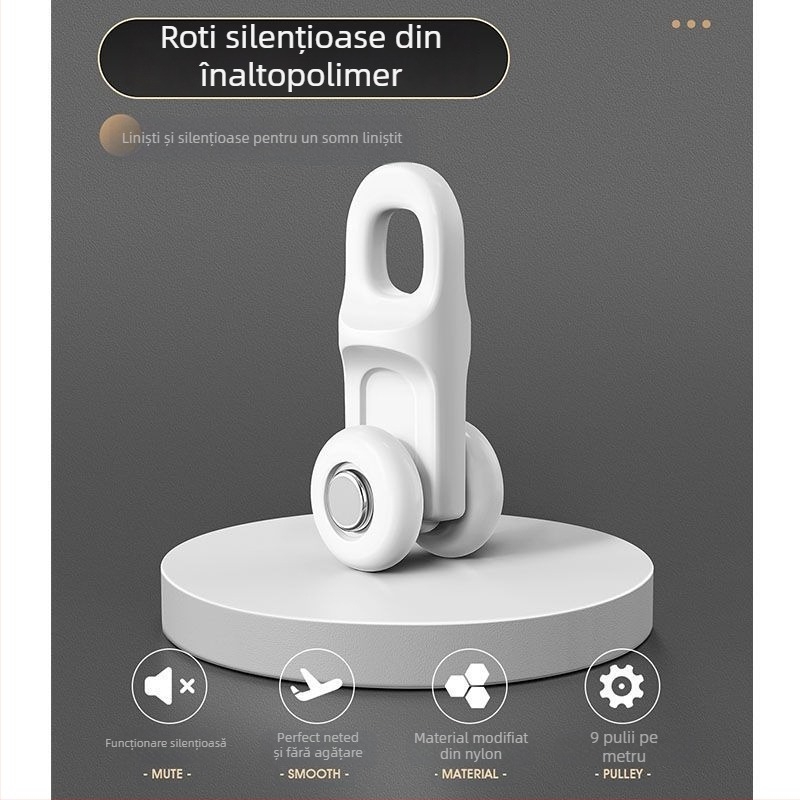 Sistem de șine pentru perdea de fereastră — aliaj de aluminiu, extensibil, silențios, șină dublă, role de alunecare