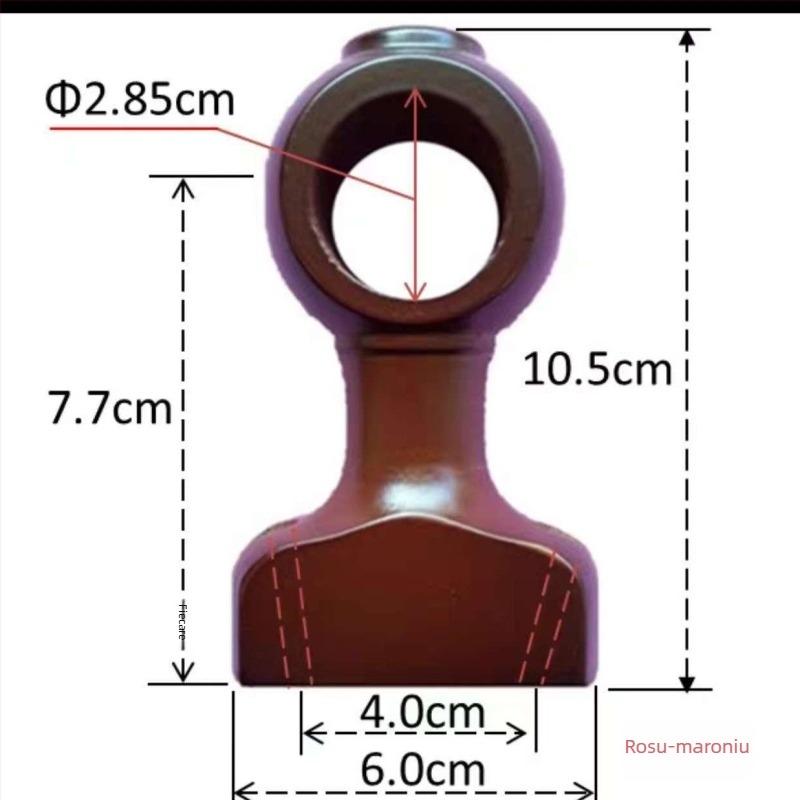 Bază din lemn masiv pentru suport de perdea cu cap decorativ – pentru suport simplu și dublu, potrivire universală, stil modern minimalist