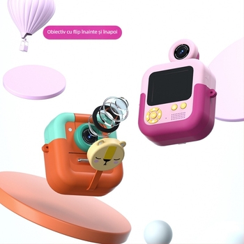 Polaroid cameră pentru copii cu imprimare instantă, model M8, stocare pe card TF, rezoluție interpolată de 4800W, carcasă ABS+TPU, baterie 1200mAh