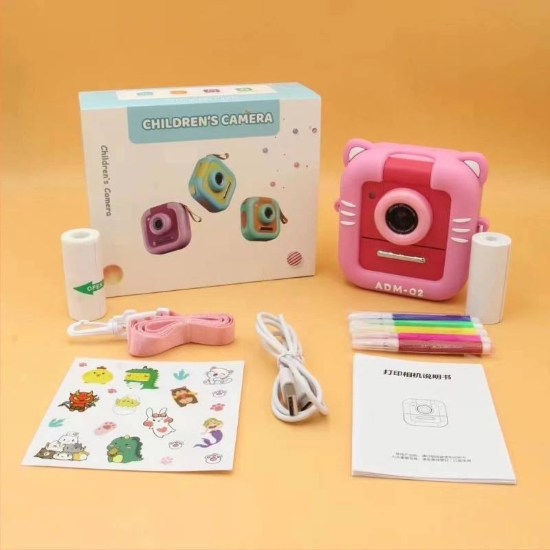 Polaroid cameră pentru copii cu imprimare instantă, model M8, stocare pe card TF, rezoluție interpolată de 4800W, carcasă ABS+TPU, baterie 1200mAh