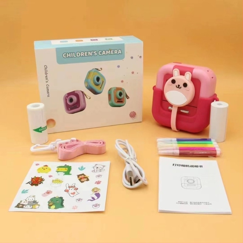 Polaroid cameră pentru copii cu imprimare instantă, model M8, stocare pe card TF, rezoluție interpolată de 4800W, carcasă ABS+TPU, baterie 1200mAh