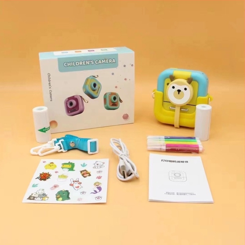 Polaroid cameră pentru copii cu imprimare instantă, model M8, stocare pe card TF, rezoluție interpolată de 4800W, carcasă ABS+TPU, baterie 1200mAh