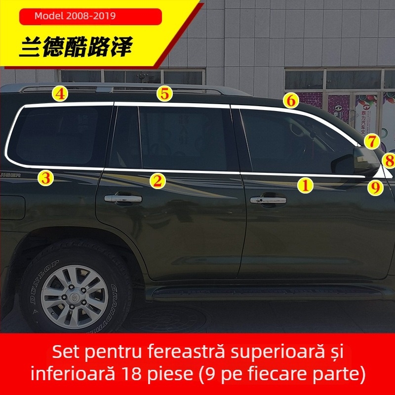 Benzi decorative pentru geamuri Toyota Prado/Land Cruiser (2004–2020) – autocolante decorative pentru caroserie