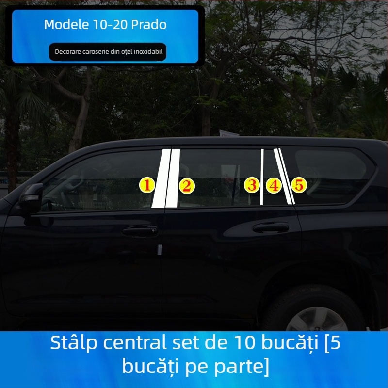 Benzi decorative pentru geamuri Toyota Prado/Land Cruiser (2004–2020) – autocolante decorative pentru caroserie