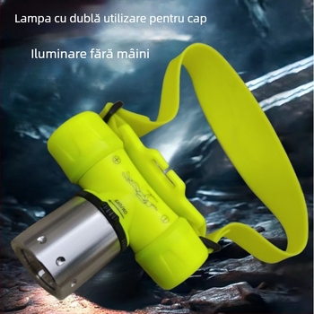 Lampă frontală de scufundare – impermeabilă, reîncărcabilă, ultra-luminoasă, iluminare subacvatică pentru scufundări în adâncime