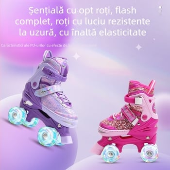 Patine cu role - suprafață PU+ plasă, roți în două rânduri, roți PU, talpă PP/PA