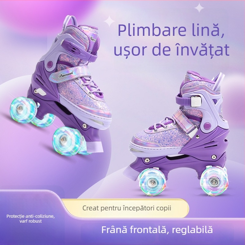 Patine cu role - suprafață PU+ plasă, roți în două rânduri, roți PU, talpă PP/PA