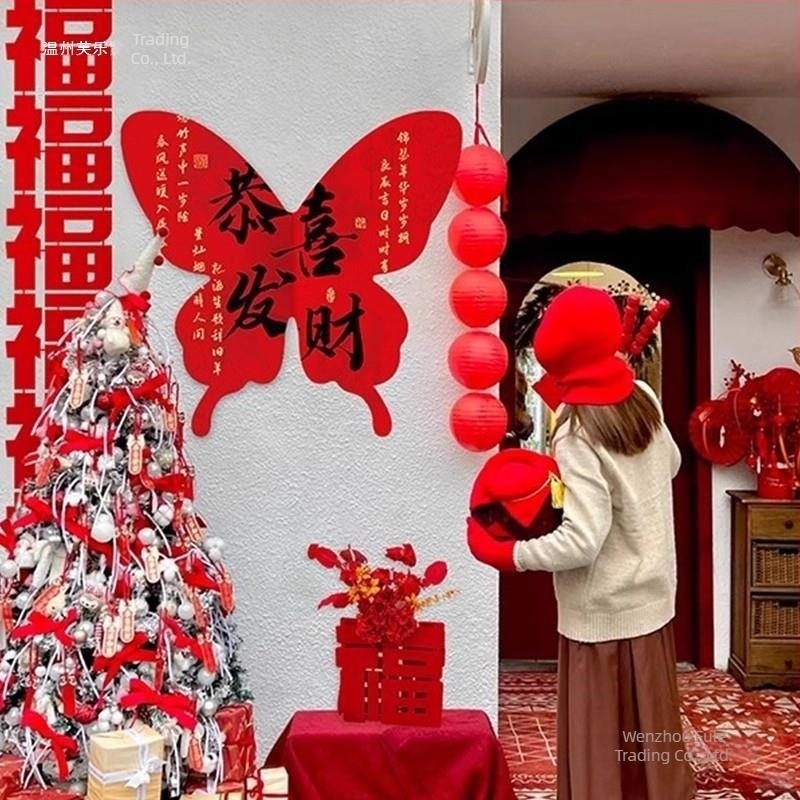 Fun Catalog Style decorațiuni pentru Anul Nou și Festivalul de Primăvară, accesorii foto pentru Anul Călului cu binecuvântări, model 6699989678M8HT