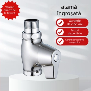 Valvă de spălare cu apă prin apăsare pentru toaletă de tip squat, model deschidere rapidă, cupru, ieșire Ø1 inch, timp de spălare 5–8 s, presiune de lucru 0,1–1,0 MPa
