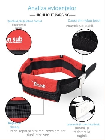 Centură de greutăți pentru scufundări cu 3–4 buzunare, nylon, capacitate 30L, cu căptușeală, Yon Sub