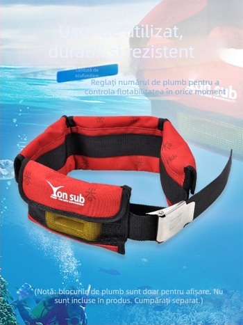 Centură de greutăți pentru scufundări cu 3–4 buzunare, nylon, capacitate 30L, cu căptușeală, Yon Sub