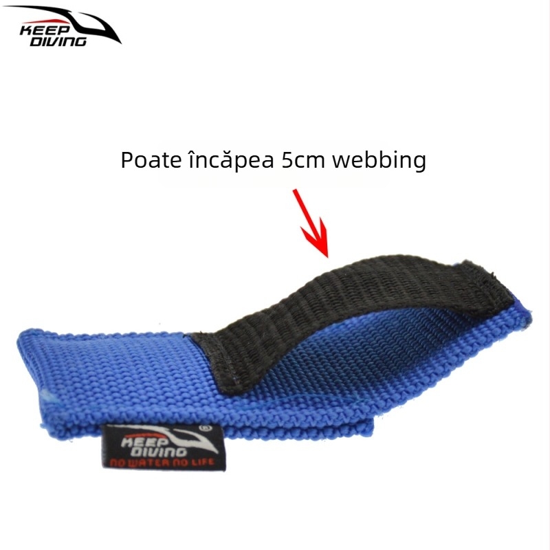 Set de tăiere a liniilor pentru scufundări KEEP DIVING, cu capac de protecție, curea purtătoare și Velcro, construcție din nylon