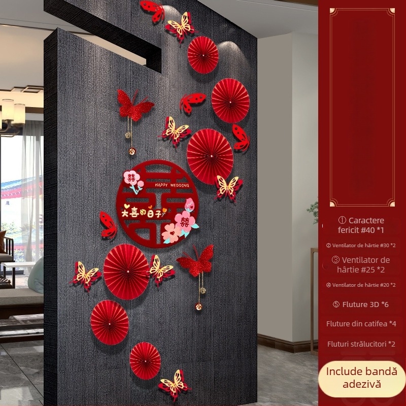 Fundal de decor pentru cameră de nuntă, din hârtie, ghirlande din panglici, pentru nunți