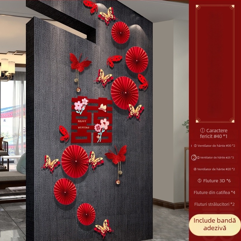 Fundal de decor pentru cameră de nuntă, din hârtie, ghirlande din panglici, pentru nunți