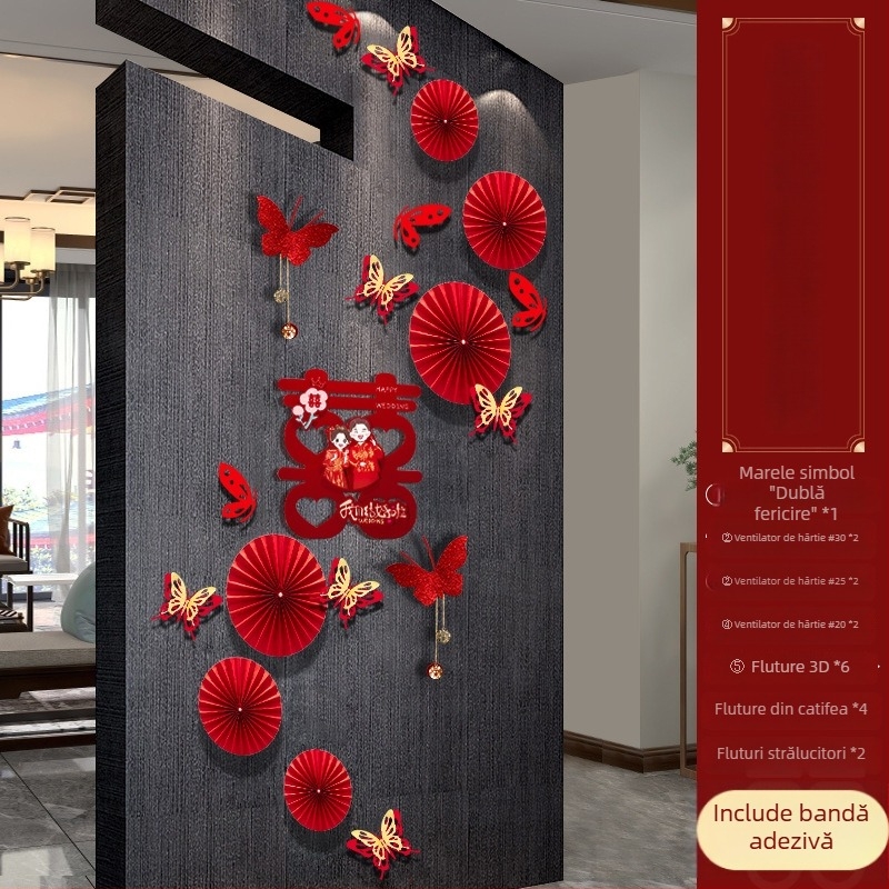 Fundal de decor pentru cameră de nuntă, din hârtie, ghirlande din panglici, pentru nunți