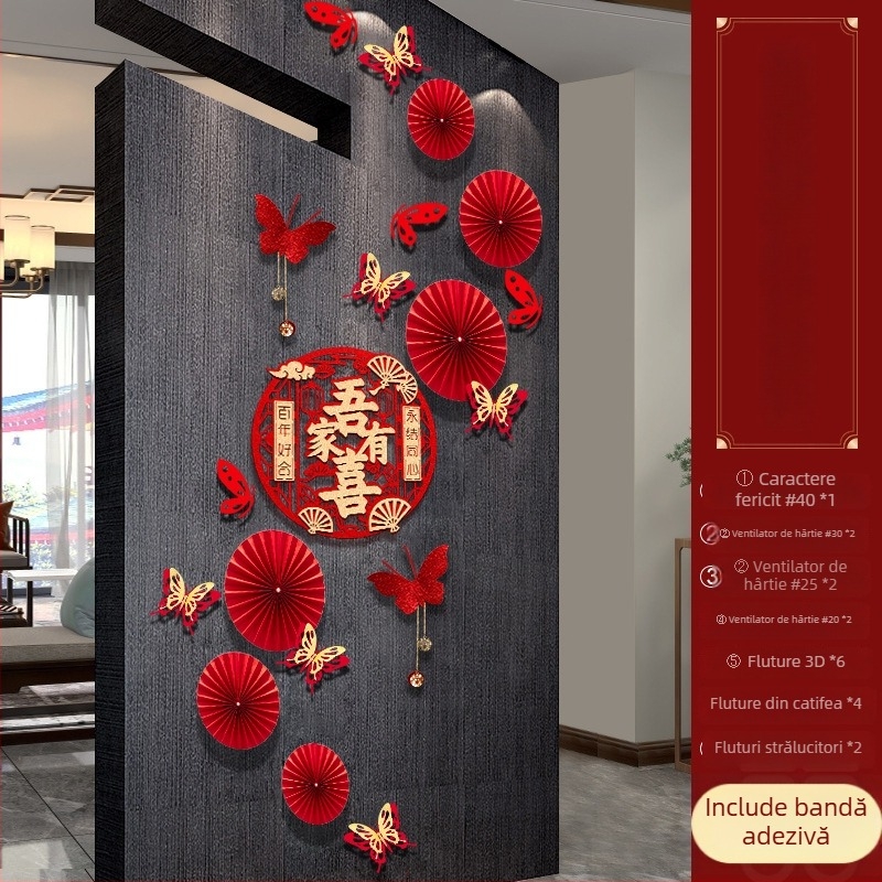 Fundal de decor pentru cameră de nuntă, din hârtie, ghirlande din panglici, pentru nunți