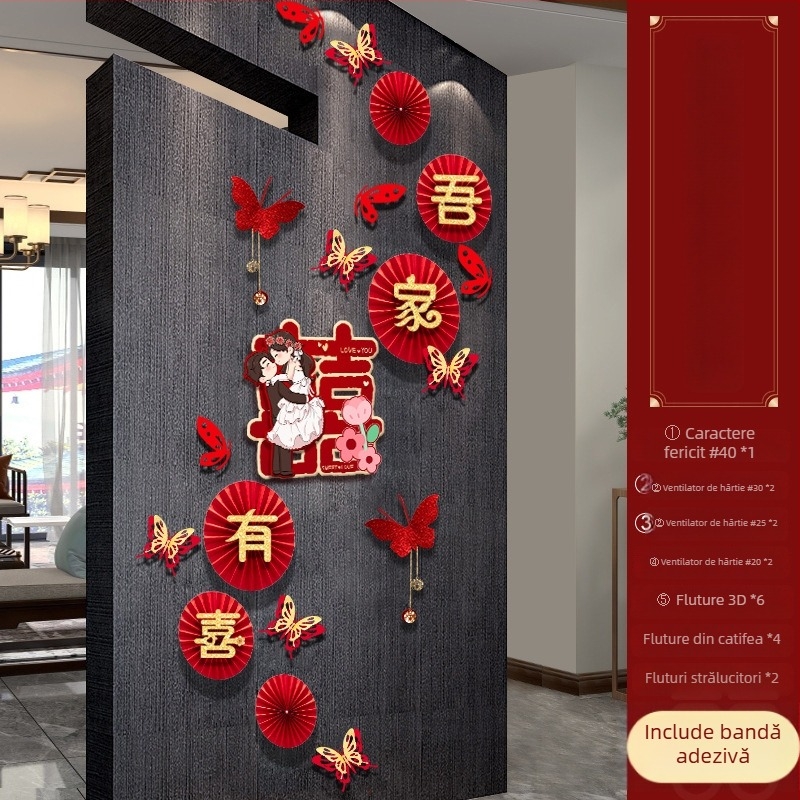 Fundal de decor pentru cameră de nuntă, din hârtie, ghirlande din panglici, pentru nunți