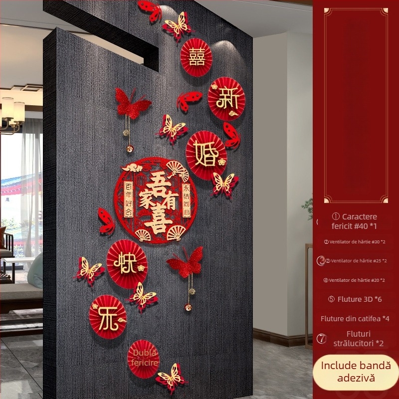 Fundal de decor pentru cameră de nuntă, din hârtie, ghirlande din panglici, pentru nunți