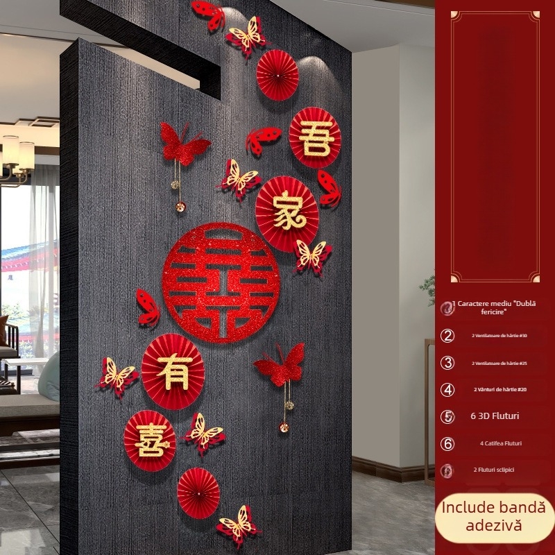 Fundal de decor pentru cameră de nuntă, din hârtie, ghirlande din panglici, pentru nunți