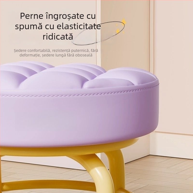 Taburet metalic cu rotile, model dopamine, stil modern minimalist, prelucrat după un eșantion