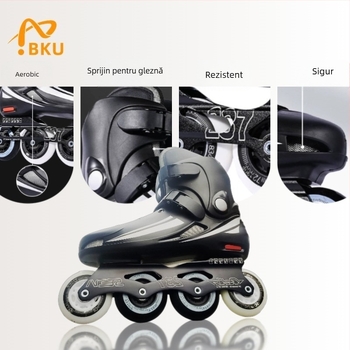 Patine inline cu patru roți pentru adulți, unisex, roți PU, partea superioară și talpa PP