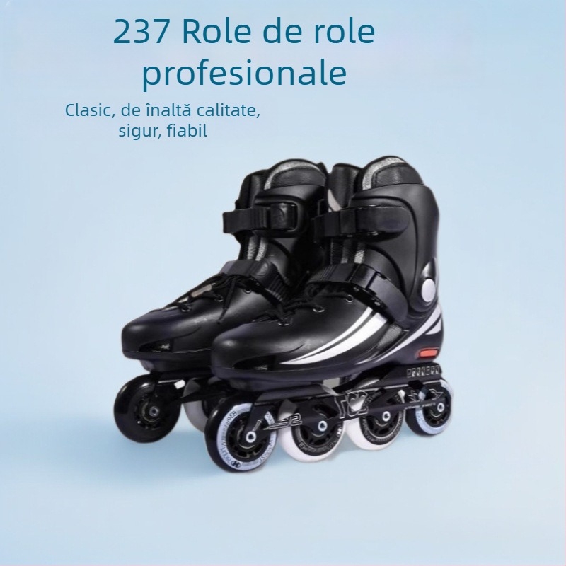 Patine inline cu patru roți pentru adulți, unisex, roți PU, partea superioară și talpa PP