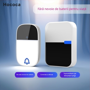 Sonerie wireless cu carcasă acrilică, alimentare autonomă (fără baterie), impermeabilă, rază lungă și volum mare.