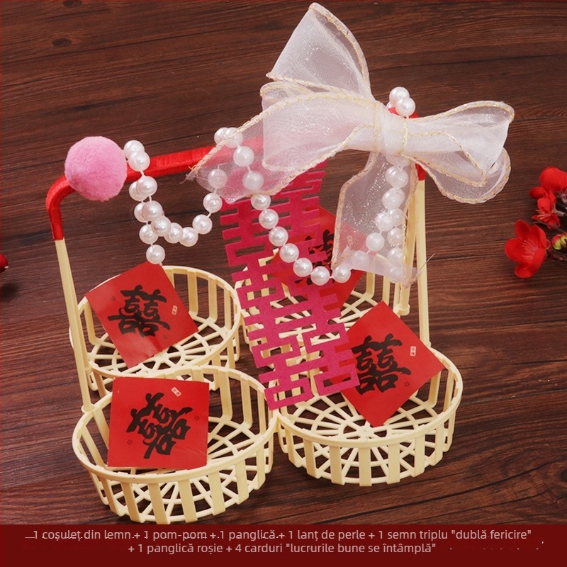 Centru de masă pentru nuntă – coș de fructe FG din plastic, cu model pătrat