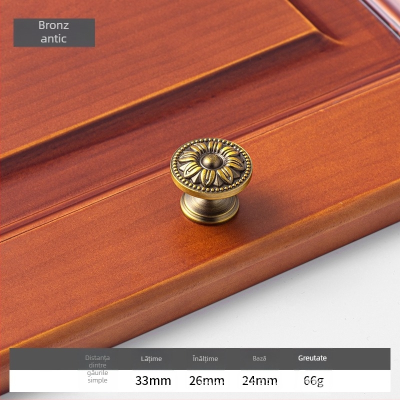 Mâner pentru ușă de dulap - alamă, electroplacat, marcă Douglas, pentru uși de dulap