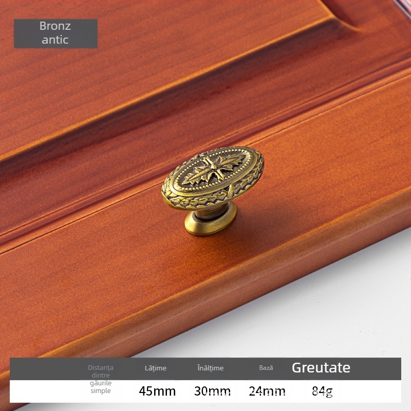 Mâner pentru ușă de dulap - alamă, electroplacat, marcă Douglas, pentru uși de dulap