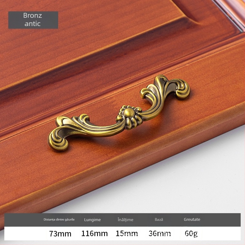 Mâner pentru ușă de dulap - alamă, electroplacat, marcă Douglas, pentru uși de dulap