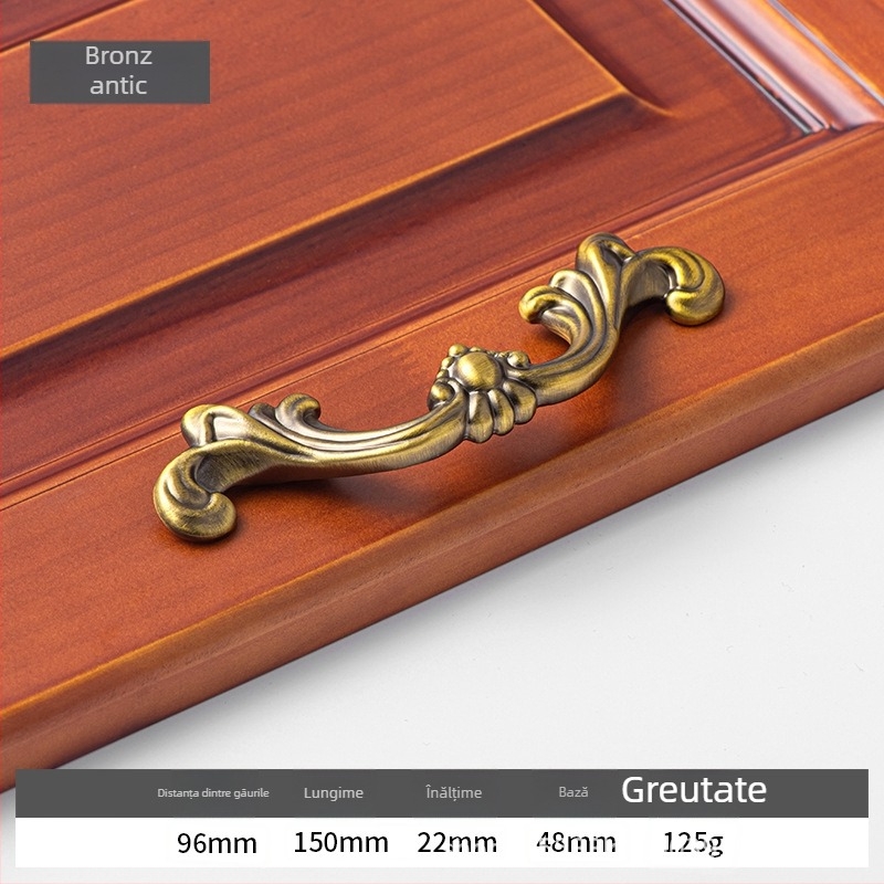 Mâner pentru ușă de dulap - alamă, electroplacat, marcă Douglas, pentru uși de dulap